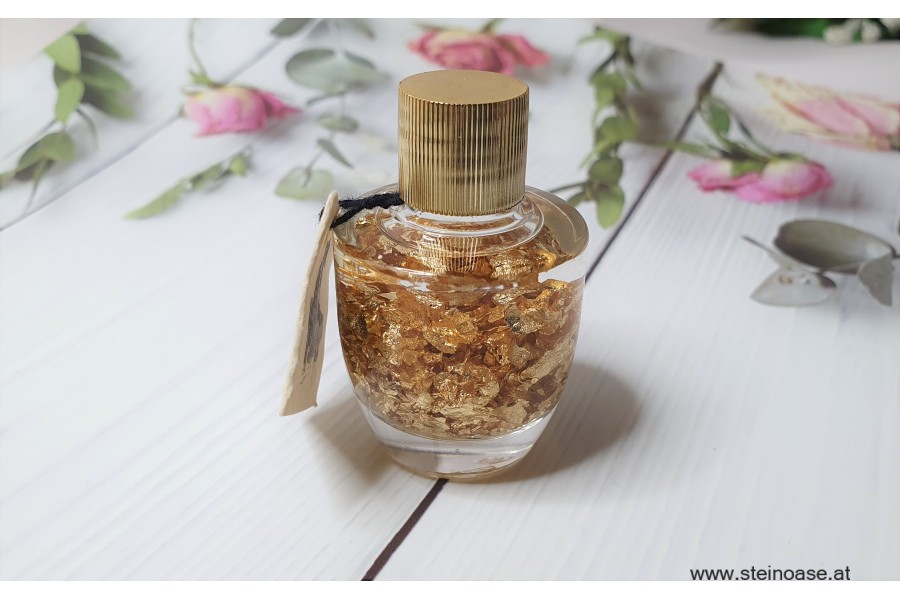 Echtes Gold in Glas-Fläschchen